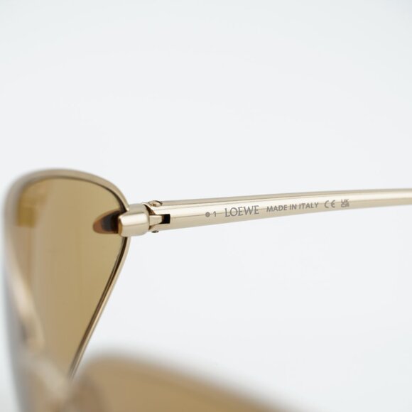 Loewe LW40164U 32E Sunglasses Shiny Gold Oval Frame, Brown Lenses main image 10